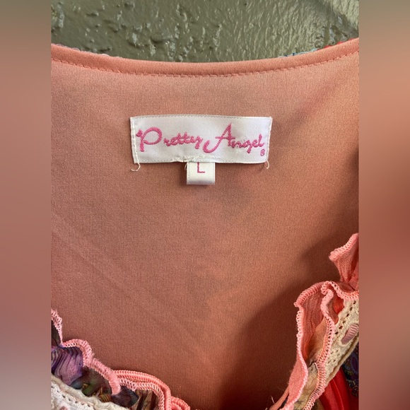 Y2K Dream Dress Short Mini Asymmetrical Handkerchief Silk Paris Hilton Layered L - Picture 6 of 16